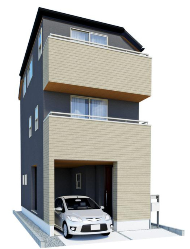 横浜市南区堀ノ内町2丁目 新築戸建て【仲介手数料無料】の外観パース