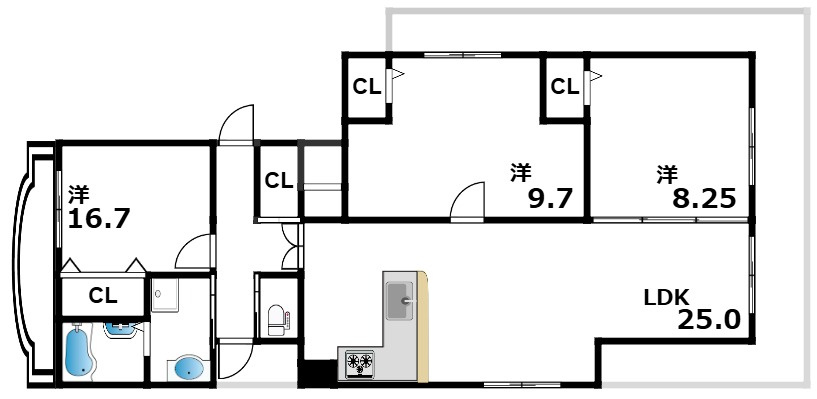 グランドスペラーレ六甲道の間取り