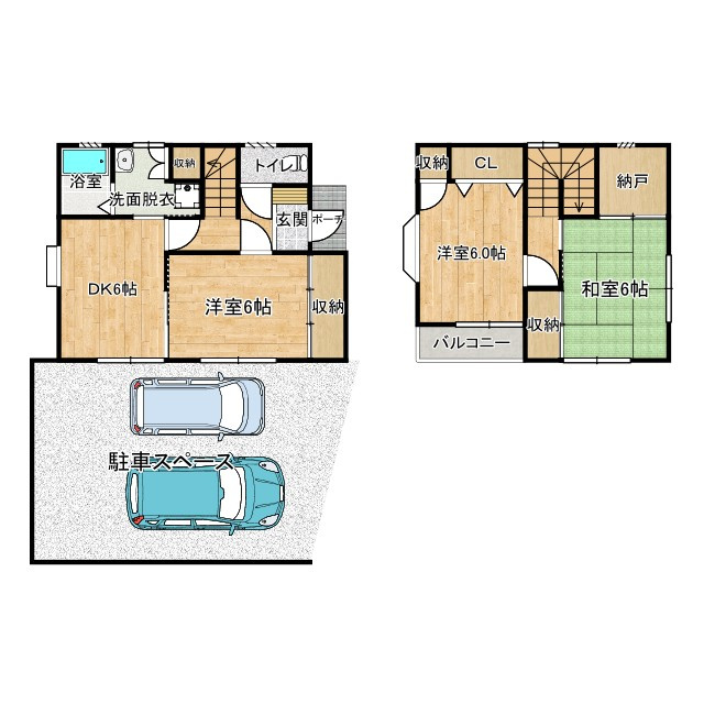 孕西町貸家の間取り