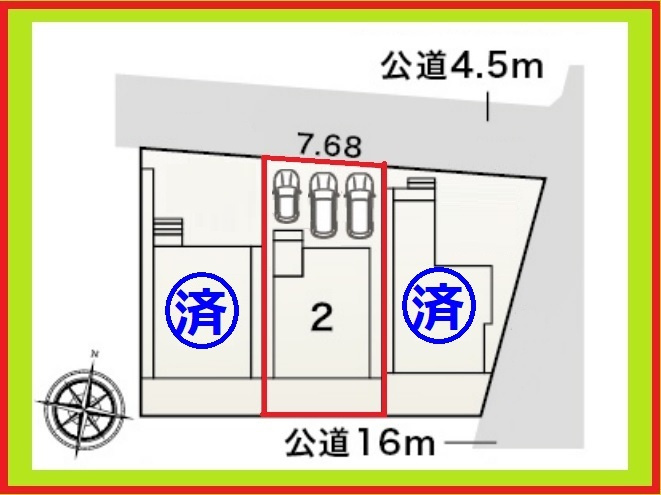 稲沢市北島町千野地の新築一戸建の区画図|◇２号棟・区画図◇