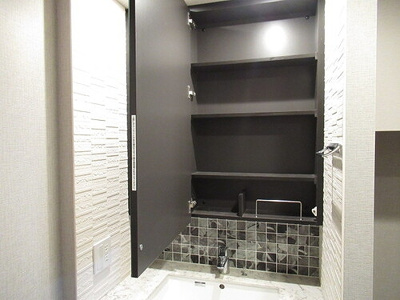 【洗面所】 | グランレ・ジェイド御茶ノ水 | 鏡裏収納（洗面所）　※クリーニング前