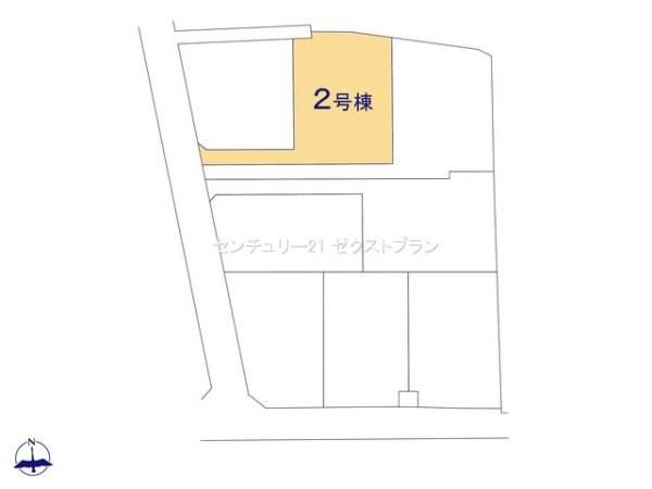寄居露梨子 2号棟の区画図|区画図