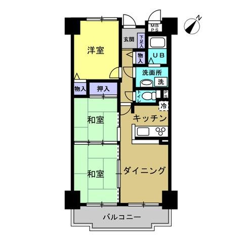 ライオンズマンション和歌山紀伊　の間取り|580万、3LDK、専有面積57.8平米