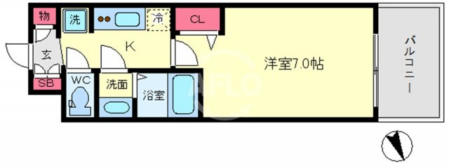 プレサンスOSAKA DOMECITYクロスティの間取り|プレサンスOSAKA DOMECITYクロスティ（プレサンスオオサカドームシティクロスティ）　間取り