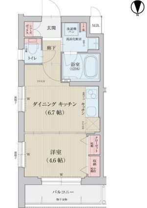 京都市中京区壬生檜町　１ＤＫ　オーナーチェンジ物件の間取り