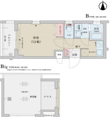 京都市中京区壬生西土居ノ内町　１Ｋ専用庭有　オーナーチェンジ物件の間取り
