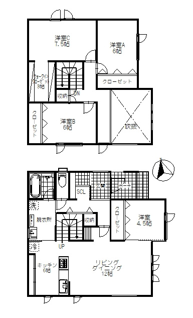 住之江町12　中古住宅の間取り