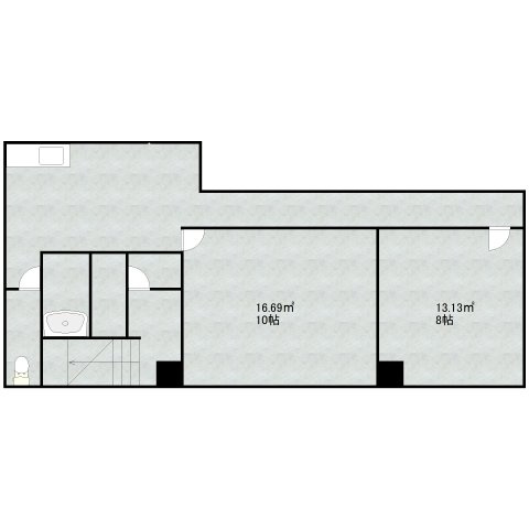 朝日町貸事務所店舗2Fの間取り