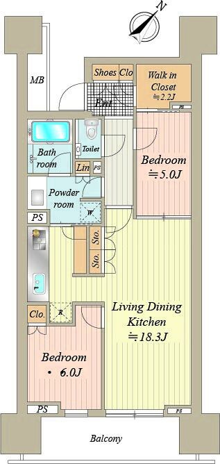 南東向き 眺望良好なお部屋です。