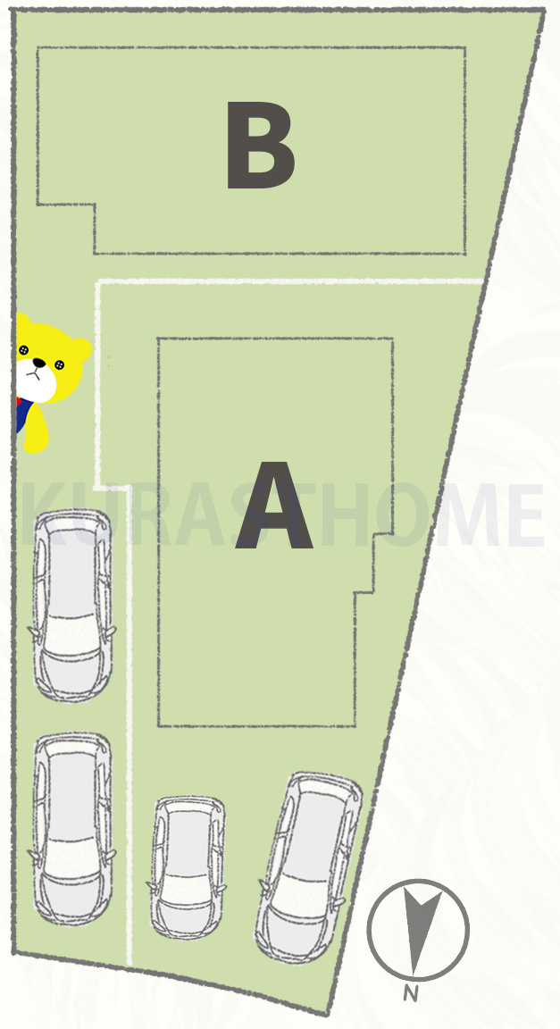 京都市西京区嵐山山ノ下町　新築戸建の区画図
