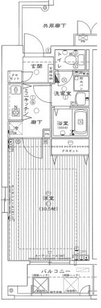 大阪市都島区片町1丁目　１Ｋ　オーナーチェンジ物件の間取り