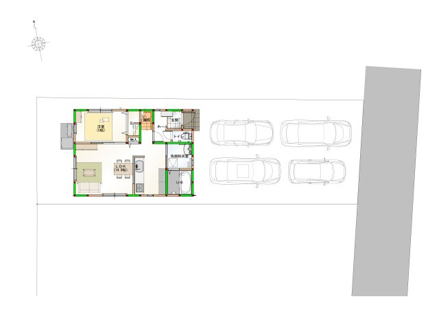 南国市大そね甲　③　新築戸建ての土地図|③