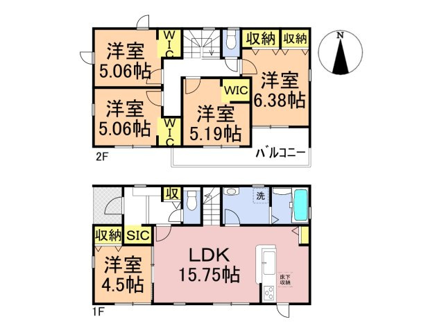 リーブルガーデン　羽島郡笠松町円城寺　全４区画分譲の間取り|■１号棟　■ヤマダ不動産　株式会社リライフ　
■夢のマイホーム購入をフルサポートします！