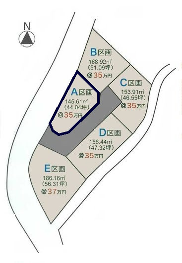 高知市福井町-A号地- 新築戸建ての区画図|A号地