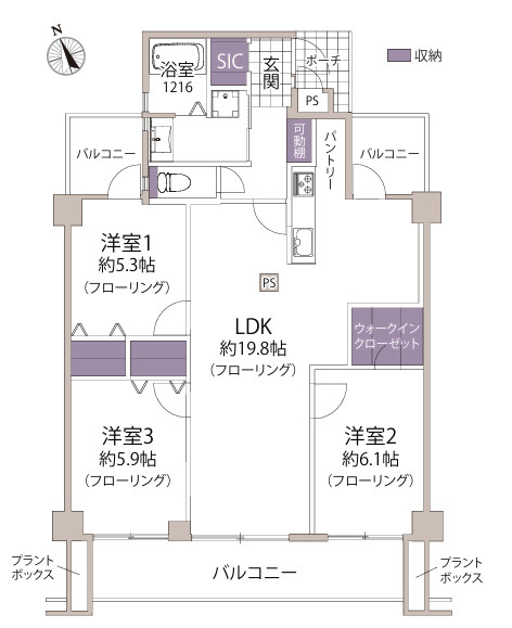スワローハイツ山荘通の間取り