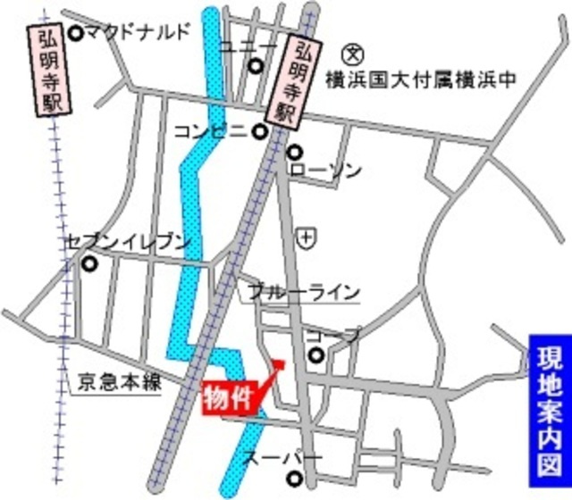 リバーサイド大岡の地図|駅まで平坦　閑静な住環境