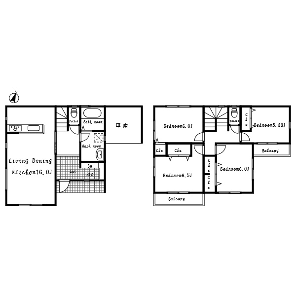 明石市大久保町松陰の新築一戸建の間取り