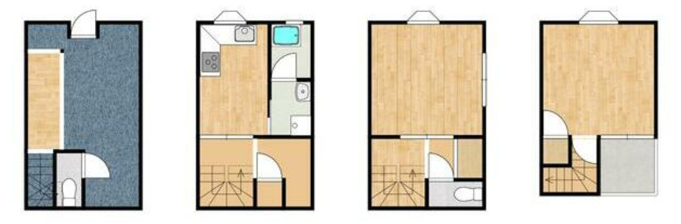 五軒邸　店舗付き住宅の間取り