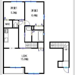 明石市大久保町福田３丁目のアパートの間取り