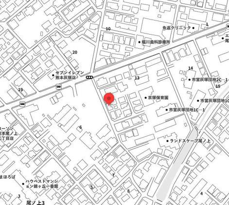 ケイアイエルデ／東区尾ノ上１期／１号棟の地図