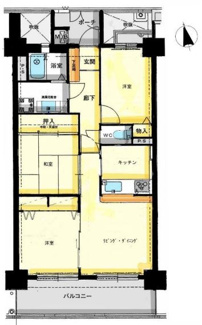 【間取り】 | シティパーク武庫之荘 | 新婚様からファミリー様まで幅広くおすすめの２SLDKの間取りです♪南向きバルコニーで陽当たり良好です！！