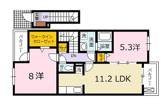 広島市安佐北区可部南１丁目のアパートの間取り
