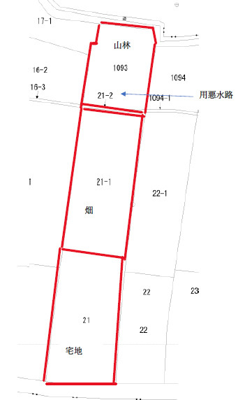 山南町和田売地（畑、山林付き）|おおよその図です。