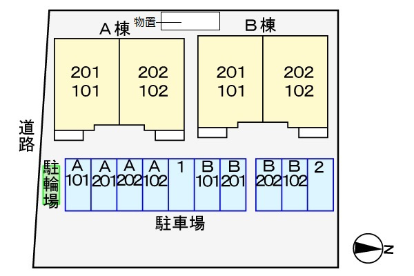 アルカサール幸　Ａの区画図|丸岡中学校まで170m