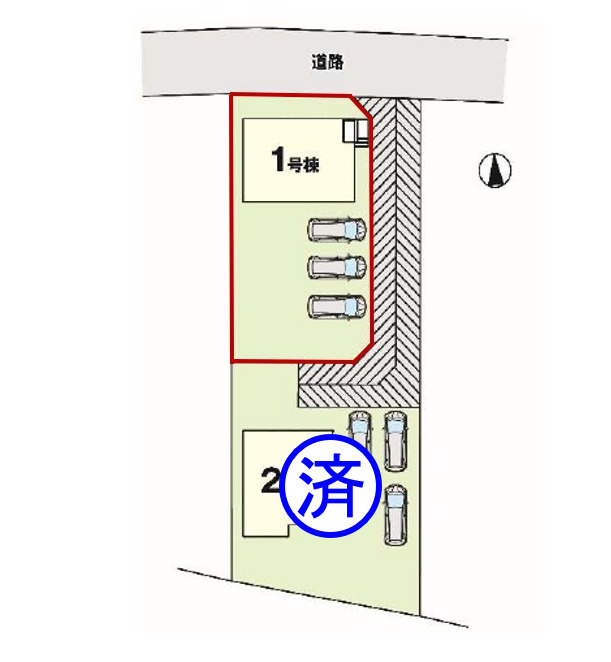 佐波郡玉村町9期（全2棟）1号棟の区画図
