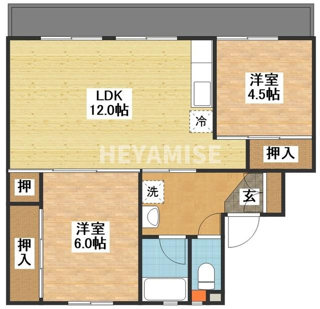 ビレッジハウス愛野1号棟の間取り