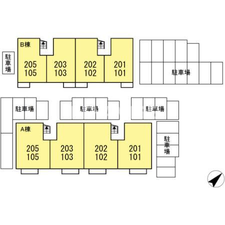 セジュールあいのA棟の区画図