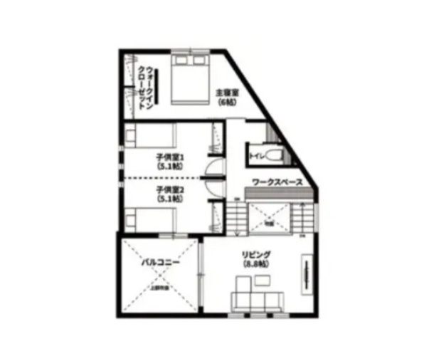 【間取り】 | 東区健軍4丁目 | 2階間取図