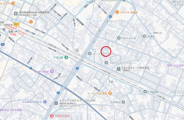 加古川市東神吉町西井ノ口　　JR「宝殿駅」徒歩11分の地図