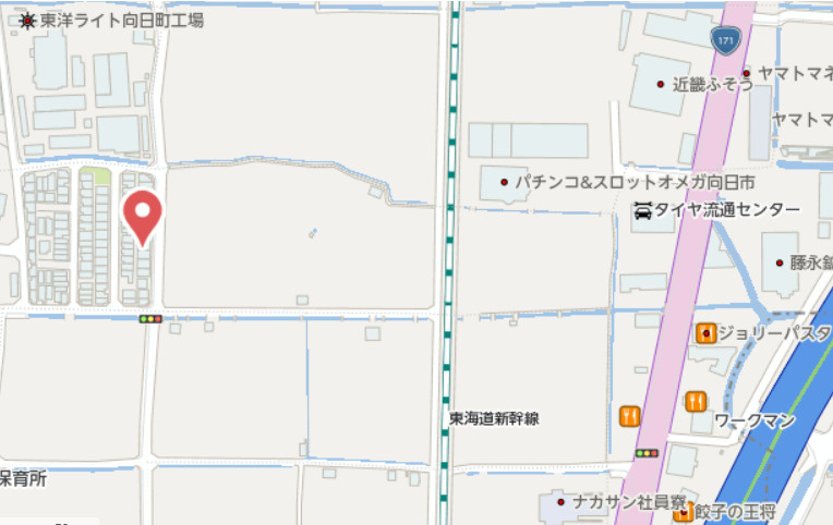 向日市鶏冠井町沢ノ東　建築条件なし土地の地図