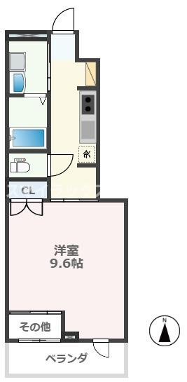 熊本市西区蓮台寺１丁目のアパートの間取り