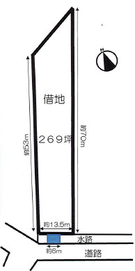 大津市唐崎２丁目の事業用地の区画図