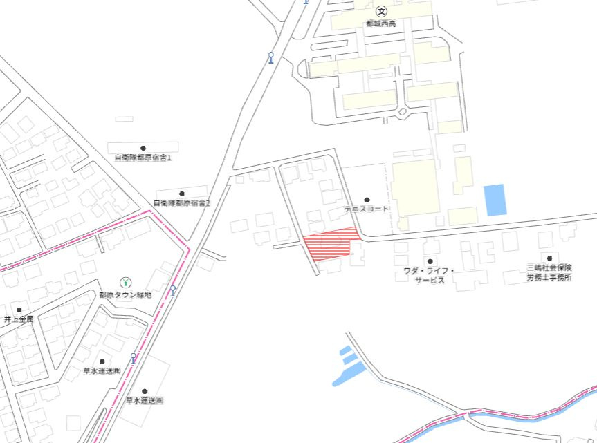 都城市都原町の売地の土地図