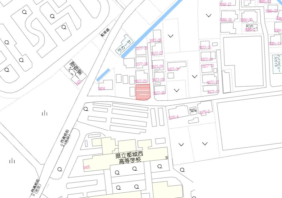都城市都原町の売地の土地図