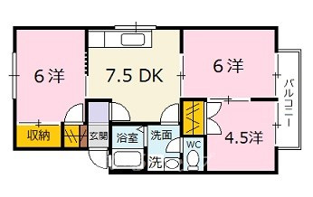 ハイランド　Ｂ棟の間取り