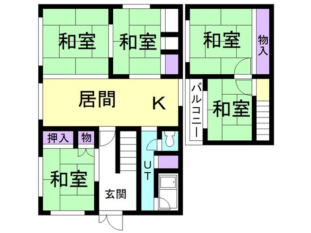 室蘭市八丁平4丁目17-17戸建の間取り