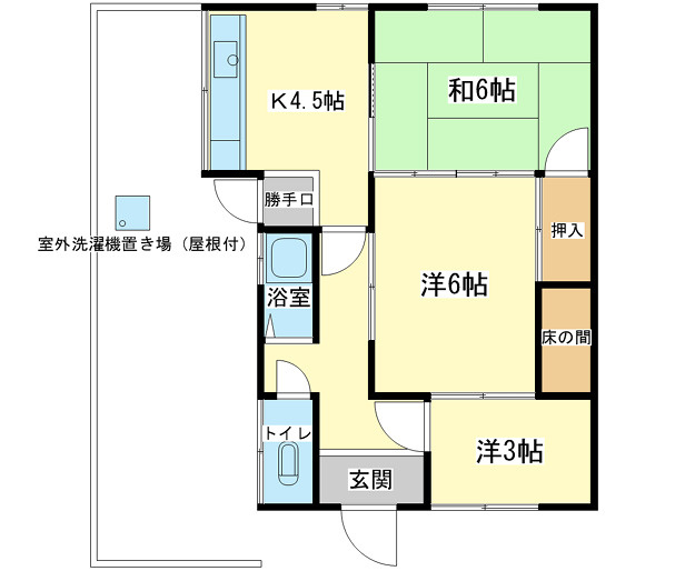 飾西井上貸家の間取り