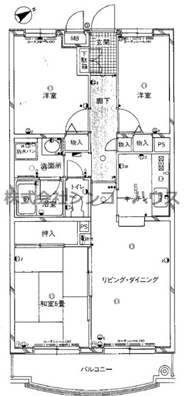 【間取り】 | パレドール久喜Ⅱ | ファミリータイプの3LDK！南東向きのお部屋！