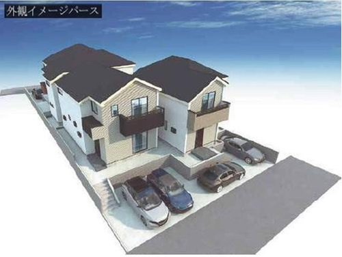 【瀬谷区三ツ境34-6全4棟新築戸建て】★仲介手数料無料★（三ツ境小学校・原中学校）の外観パース