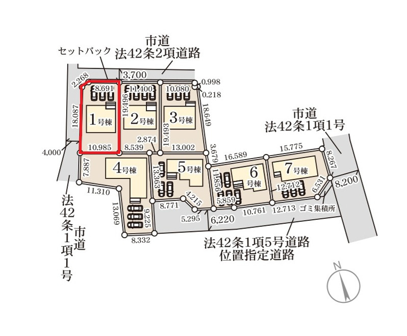 リーブルガーデン  第1笠間市笠間　1の区画図|3台並列駐車可能です。気になる他の物件と合わせての現地ご案内も可能です。HPから、またお電話でも、お気軽にお問い合わせください。

