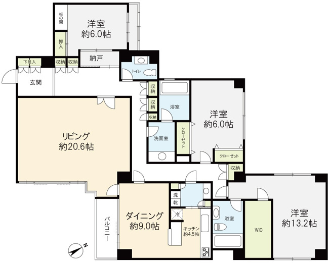 【間取り】 | グランフォルム南麻布Ⅱ