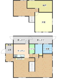 【間取り】 | 宇部市西岐波(自由ケ丘）中古住宅／2階建 | 家族の動線が込み合わないように、普段の動きがよりスムーズに出来るよう考慮しています。