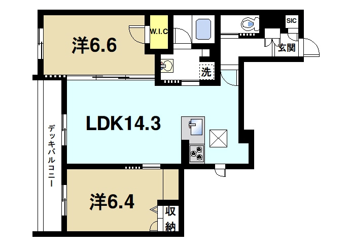 シャーメゾン　やすらぎの間取り|家具家電の配置がし易いゆとりの広さです。