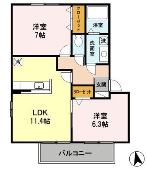 【間取り】 | リビングタウン狭山池D棟