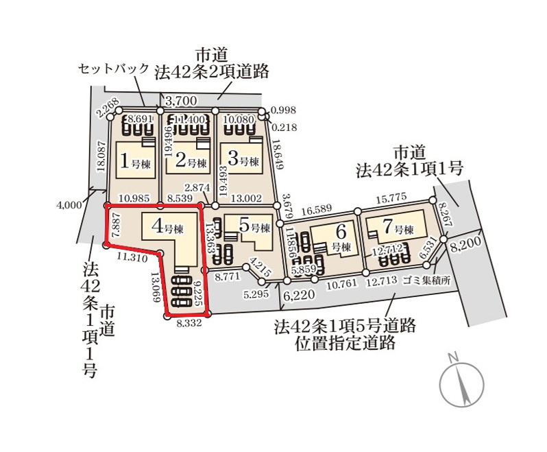 リーブルガーデン  第1笠間市笠間　4の区画図|3台並列駐車可能です。気になる他の物件と合わせての現地ご案内も可能です。HPから、またお電話でも、お気軽にお問い合わせください。