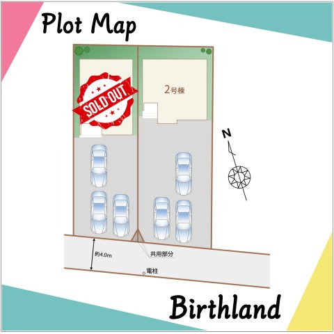 新築戸建・建売　福島市野田町七丁目　ハートフルタウン　全2棟の区画図|＜A号棟＞カースペース3台